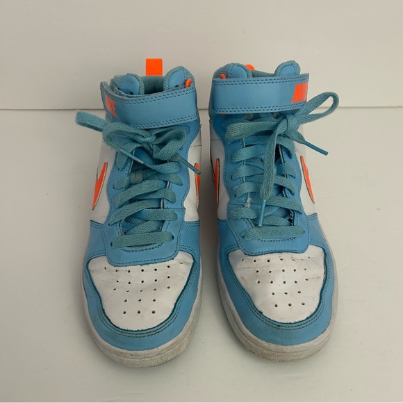Nike childrens high top sneaker blue white orange size 4y - Picture 2 of 7